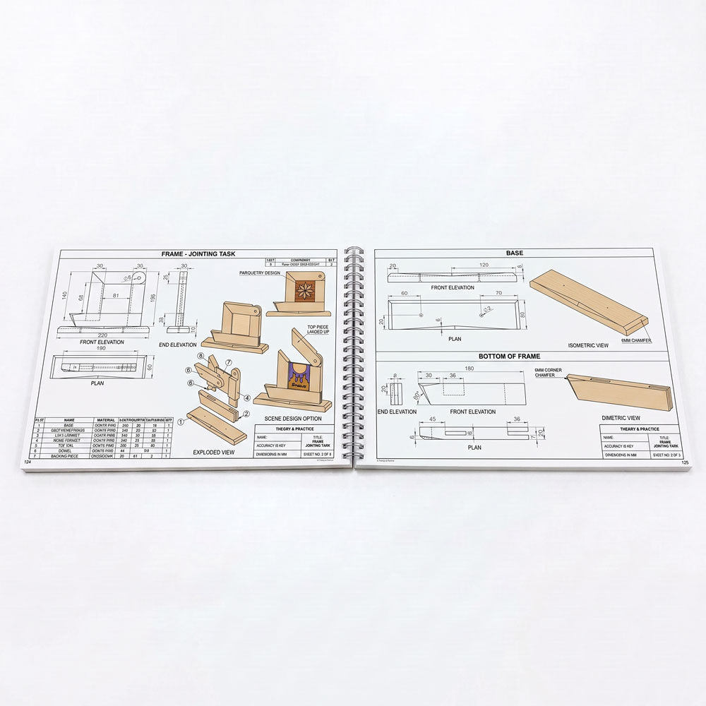 Working drawing, project plans and cutting list from A3 Woodworking Projects Book
